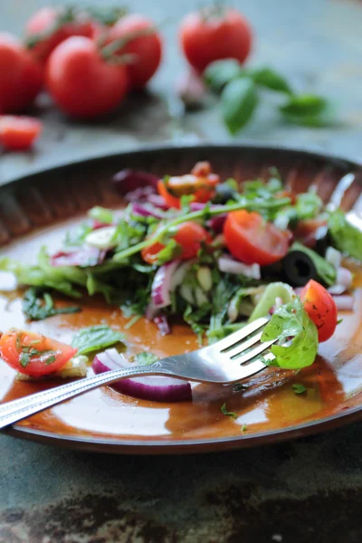 Plato con ensalada sabrosa — Foto de Stock