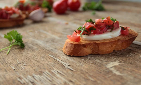 Bruschetta na śniadanie — Zdjęcie stockowe