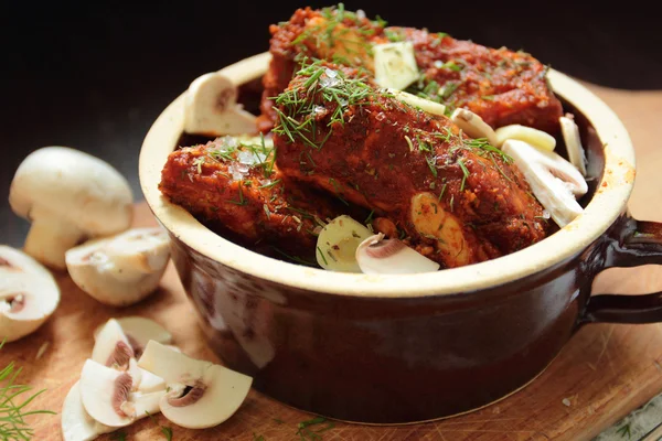 Pork in bowl — Stock Photo, Image