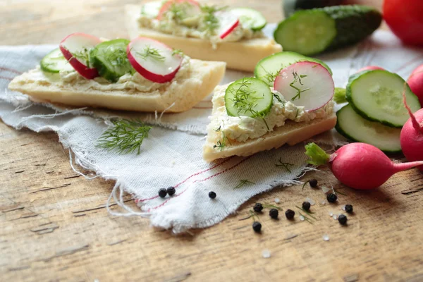 Pan con pepino y rábano —  Fotos de Stock