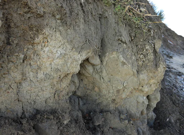 Bild Eines Natürlichen Hintergrundes Aus Lehmböden Abgeschnitten Von Der Küste — Stockfoto