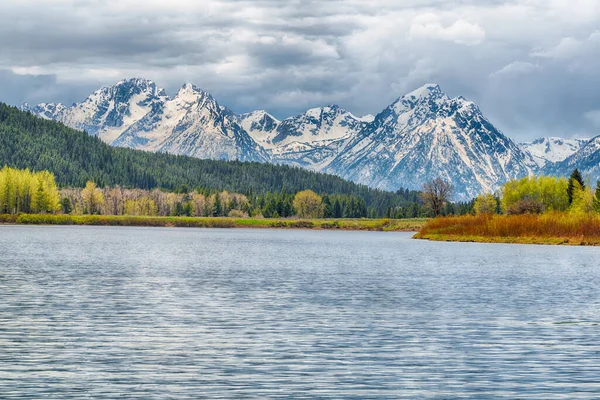 Ominous Clouds Oxbow Bend Snake River Grand Teton National Park — Stock Photo, Image