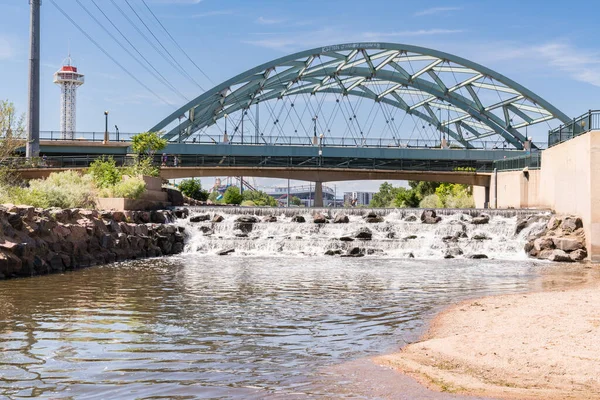 Waterfall in Confluence Park along the Platte River in Downtown Denver, Colorado