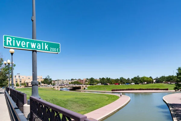 Pueblo Colorado August 2022 Pueblo Riverwalk Arkansas River Pueblo Colorado — Stockfoto