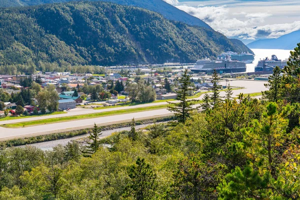 Skagway Alaska September 2022 Overlook City Skyline Harbor Skagway Alaska — Stock Photo, Image