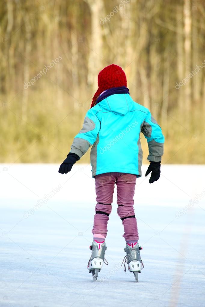 Ice skating girl child skating
