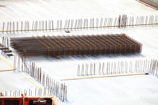 Stavební místo betonářské oceli Stock Fotografie