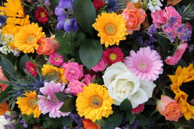 karışık buket parlak renkler