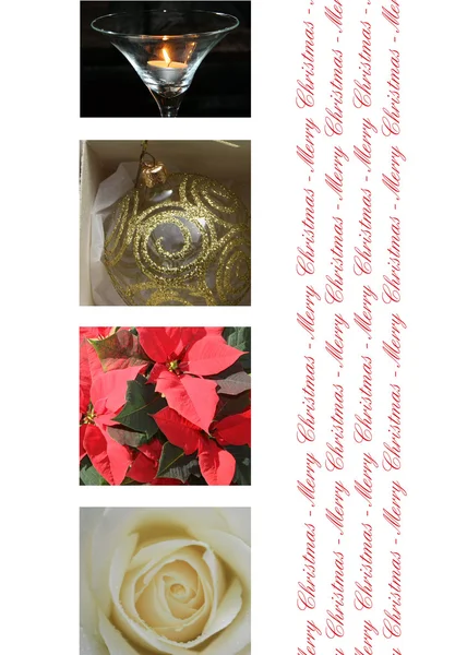 Nero, bianco rosso carta collage di Natale — Foto Stock