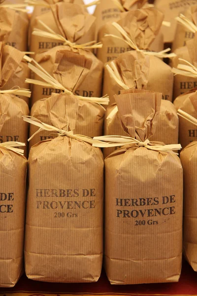 Herbs and spices at a french market — Stock Photo, Image