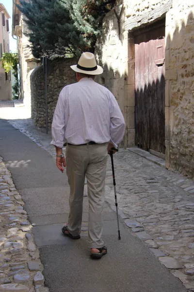 Old man on a French street — Stock Photo, Image