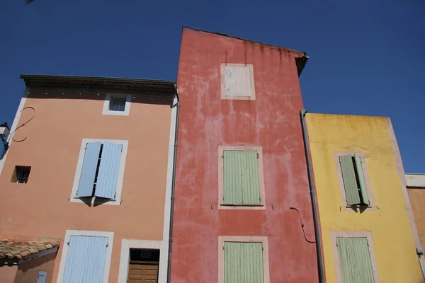 Colored houses in Roussillon — Stock Photo, Image