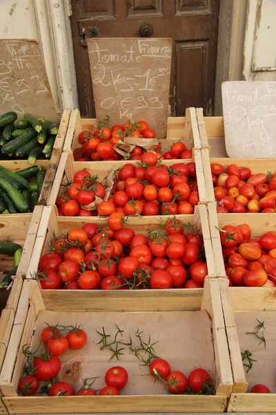 Tomatoes at a French market — Stock Photo, Image