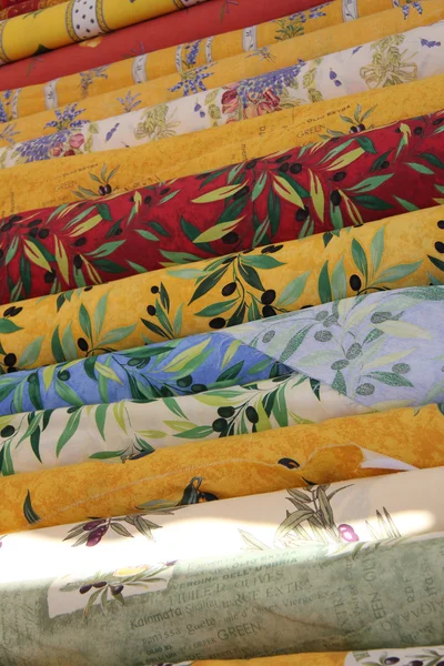 Rolls of Provencal textile — Stock Photo, Image