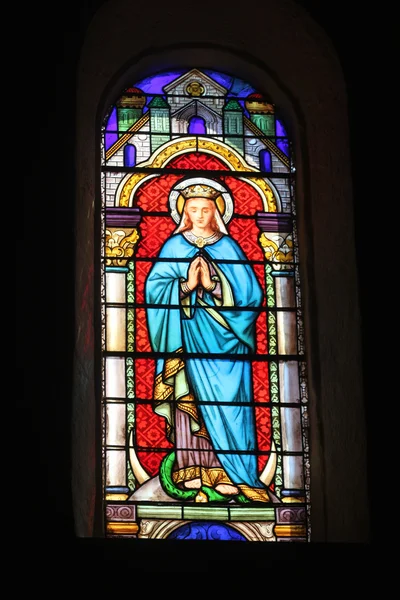 Stained glass depicting the Virgin Mary — Stock Photo, Image