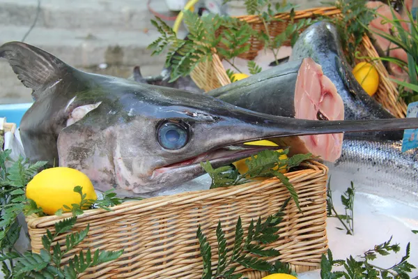 Zwaardvis op een Franse markt — Stockfoto