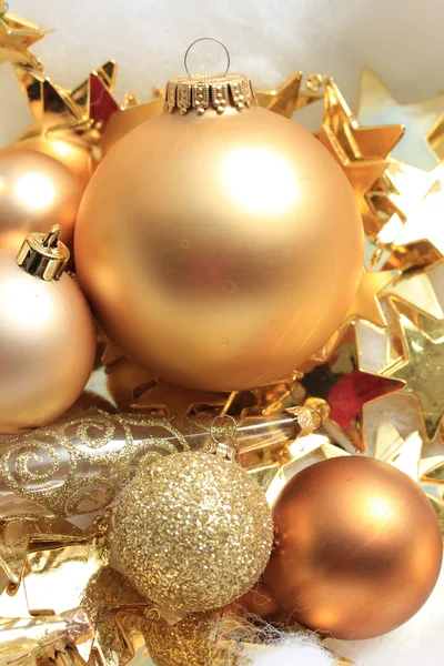 Golden Christmas decorations — Stock Photo, Image