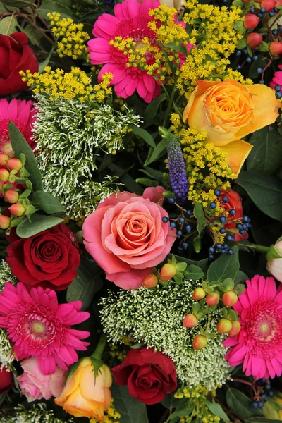 Mixed flower arrangement in bright colors — Stock Photo, Image
