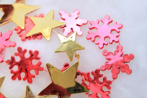 Christmas decorations in red and gold — Stock Photo, Image