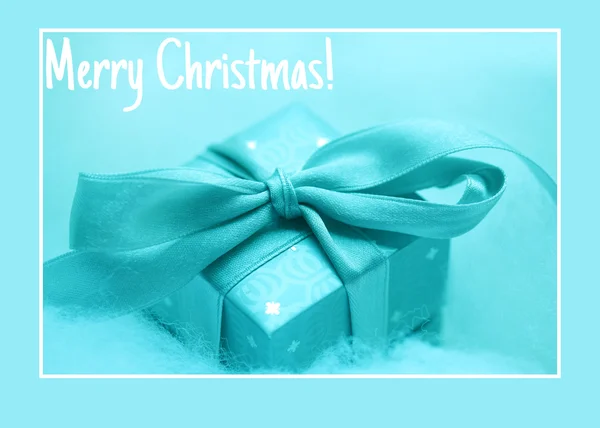 Regalo de Navidad Blue Christmas Card — Foto de Stock