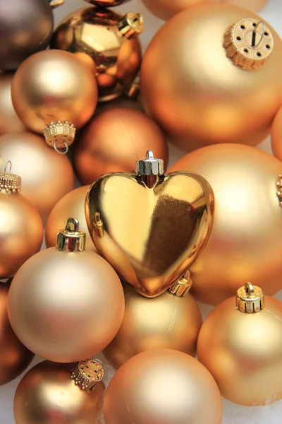 Golden Christmas decorations — Stock Photo, Image