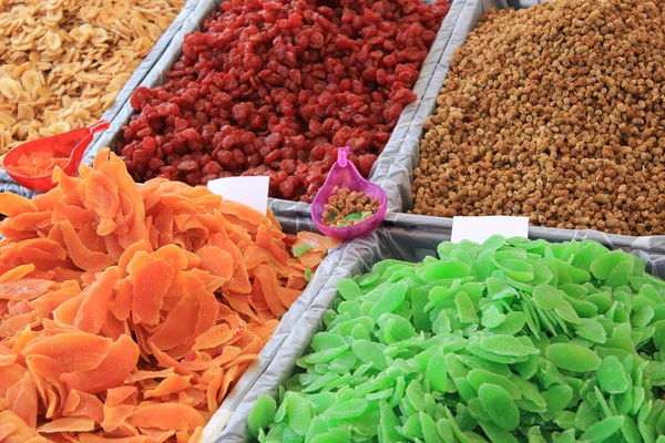 Şekerlenmiş meyve pazarı durak — Stok fotoğraf