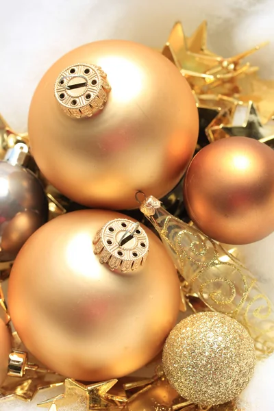 Golden Christmas decorations — Stock Photo, Image