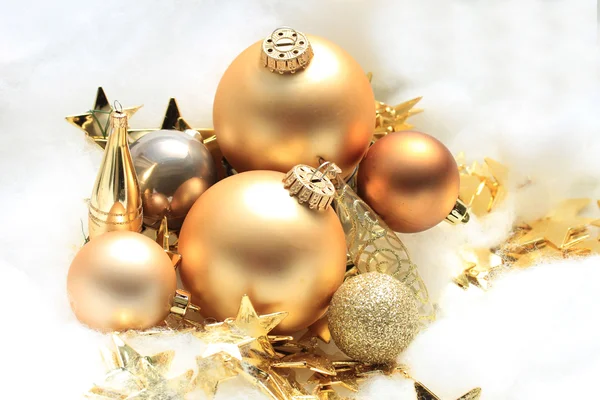 Golden Christmas decorations — Stock Photo, Image