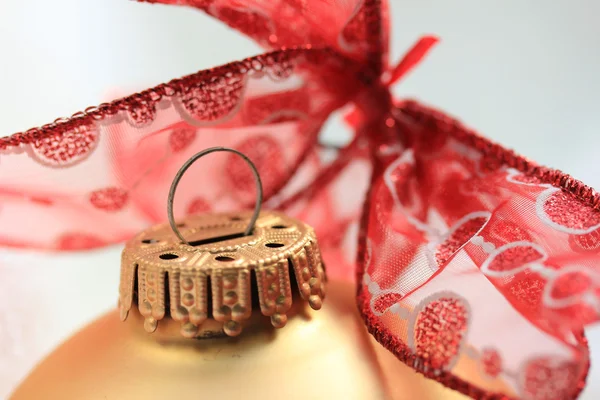 Christmas decorations in red and gold — Stock Photo, Image