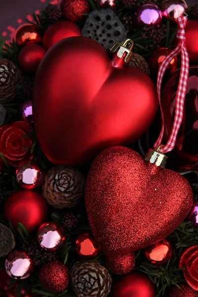 Red Christmas ornaments — Stock Photo, Image