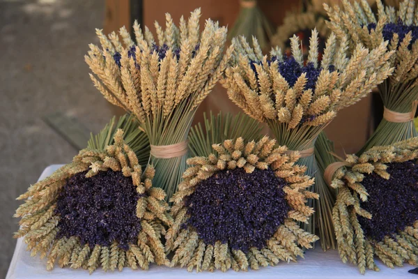 Lavender and wheat bouquets — Stock Photo, Image