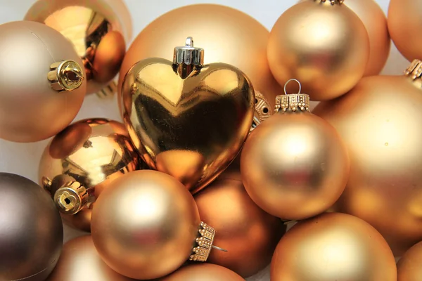 Christmas ornaments: 50 shades of gold — Stock Photo, Image