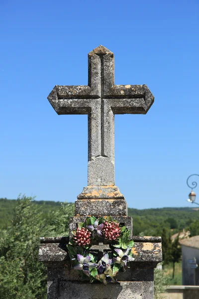 Grafsteen op een Franse begraafplaats — Stockfoto