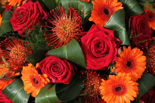 オレンジと赤の花束 — ストック写真