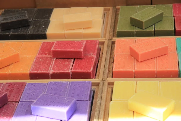 French soap at a market stall — Stock Photo, Image