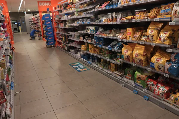 Ijmuiden Países Baixos Outubro 2021 Corredor Supermercado Num Supermercado Albert — Fotografia de Stock