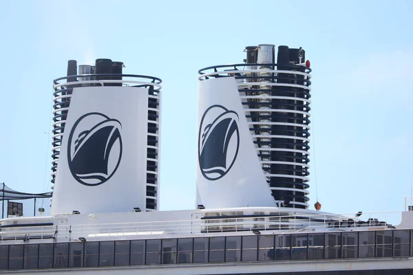 Ijmuiden Juli 2021 Holland America Line Bij Terminal Ijmuiden Detail — Stockfoto