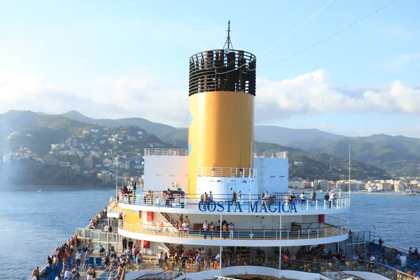 Savona Italy September 26Th 2019 Costa Magica Passengers Ship Pool — Stock Photo, Image