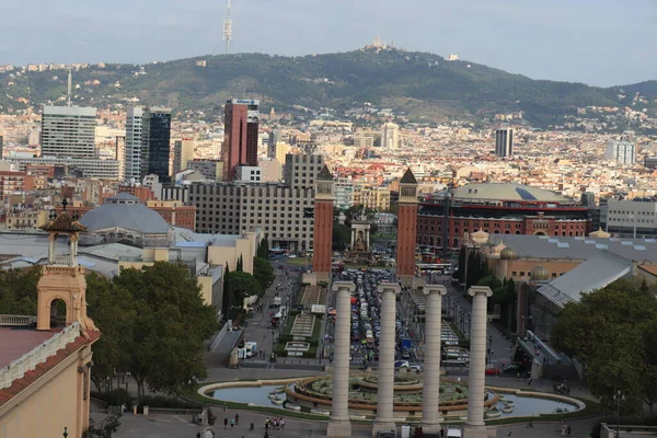 Barcelona Hiszpania Wrzesień 2019 Widok Barcelona Plaza Espana Widok Museu — Zdjęcie stockowe