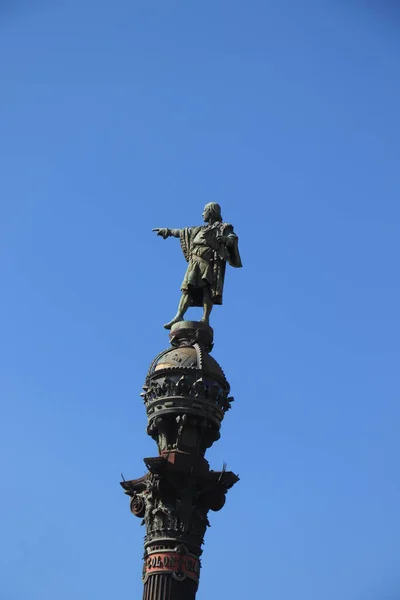 Barcellona Spagna Settembre 2019 Cristoforo Colombo Monumento Vicino Alla Rambla — Foto Stock