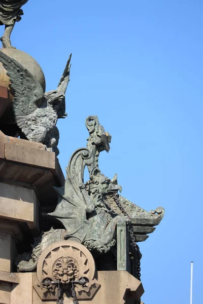 Barselona Spanya Eylül 2019 Barcelona Daki Rambla Yakınlarında Christopher Columbus — Stok fotoğraf