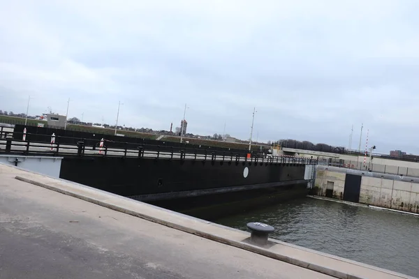 Ijmuiden Januari 2022 Zeesluis Ijmuiden Grootste Zeesluis Ter Wereld 500 — Stockfoto