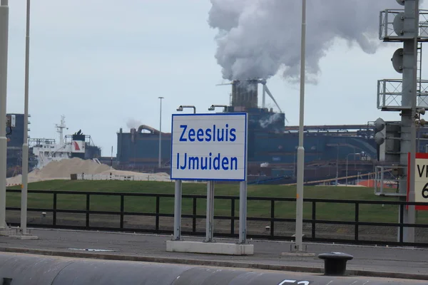 Ijmuiden Países Baixos Janeiro 2022 Zeesluis Ijmuiden Maior Eclusa Mundo — Fotografia de Stock