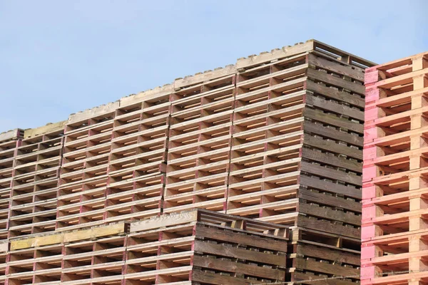 Stacked Wooden Pallets Pallet Storage — Stock Photo, Image