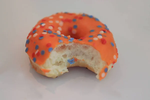 Donut Laranja Para Comemorar Dia Rei Abril Laranja Cor Nacional — Fotografia de Stock