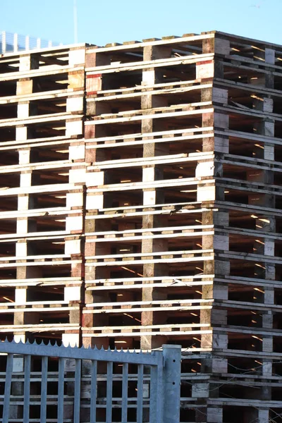 Stacked Wooden Pallets Pallet Storage — Stock Photo, Image