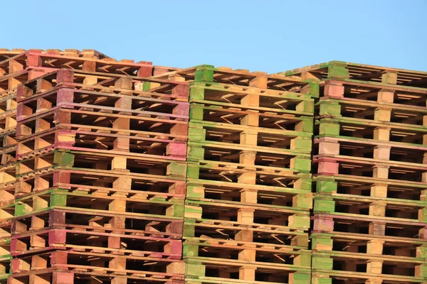 Stacked Wooden Pallets Pallet Storage — Stock Photo, Image