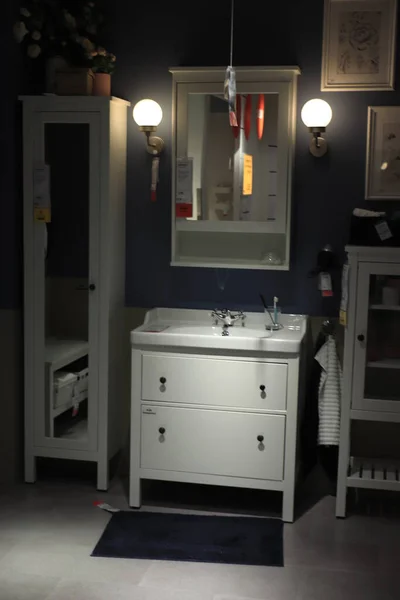 Haarlem Netherlands October 9Th 2021 Ikea Showroom Bathroom Furniture Washbasin —  Fotos de Stock