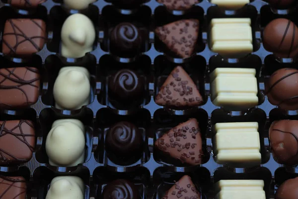 Lussuosi Cioccolatini Belgi Praline Una Confezione Regalo — Foto Stock