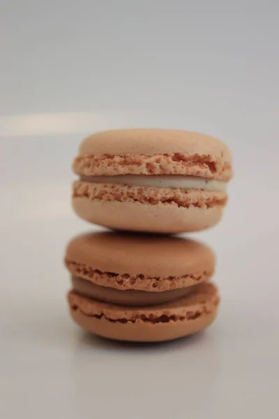 Macarons Different Shades Brown Chocolate Mocca Coffee Flavour — Fotografia de Stock
